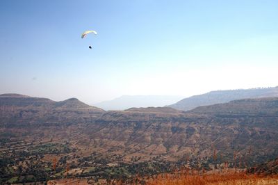 Scenic view of mountains against clear sky