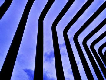 Low angle view of abstract pattern against clear blue sky