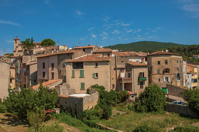 View of the houses at the charming village of figanieres, in the french provence.