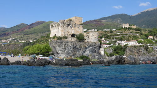 Scenic view of castle against clear sky