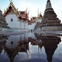 Reflection of temple in water