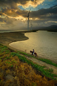 Scenic view of land against sky