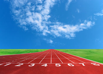 Running track against sky