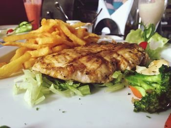 Close-up of food on plate