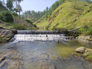 Scenic view of waterfall