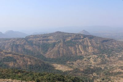 Scenic view of mountains against clear sky