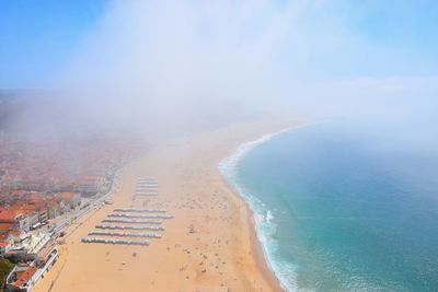 Aerial view of beach against sky