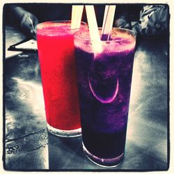 Close-up of red wine on table