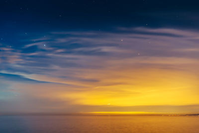 Scenic view of sea against sky at sunset