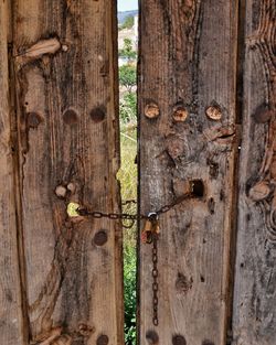 Close-up of old wooden door