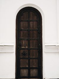 Closed door of building