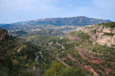 High angle view of landscape against sky