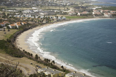 High angle view of beach