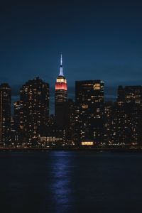 Illuminated city at night