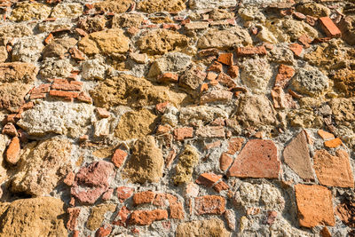 Full frame shot of rocks on wall