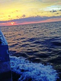 Scenic view of sea at sunset