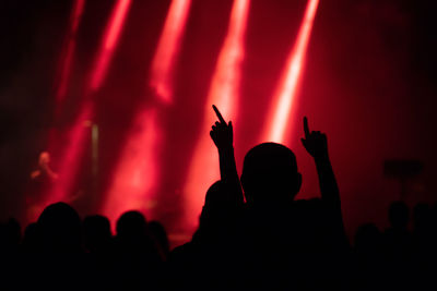 Silhouette people at music concert