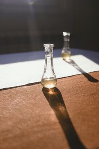 Close-up of wineglass on table