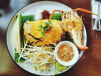 Close-up of food in plate on table