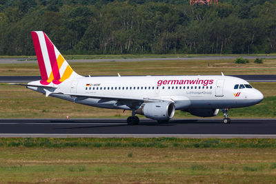 Airplane on airport runway