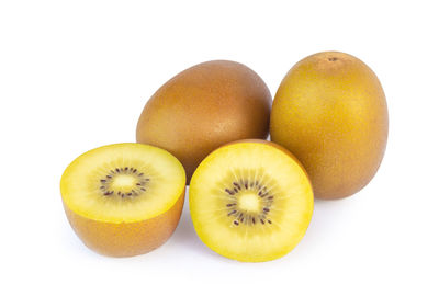 Close-up of oranges against white background