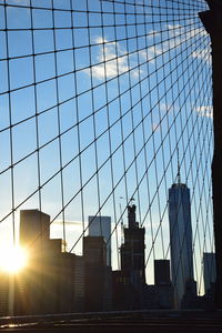 Low angle view of skyscrapers against sky