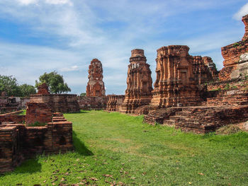 Old ruins of temple against sky