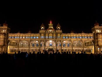 View of illuminated building at night