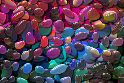 High angle view of multi colored for sale at market stall