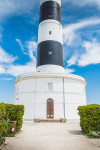 Low angle view of lighthouse against sky