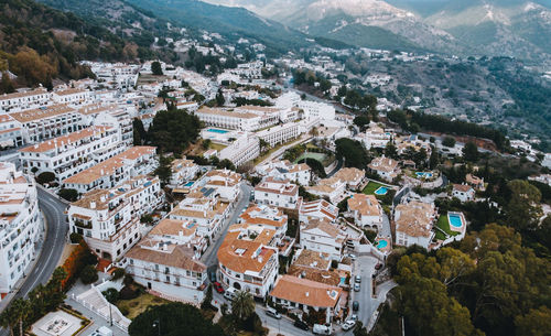 High angle view of townscape