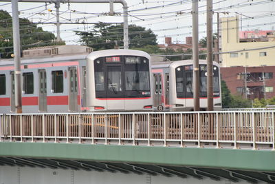 Train at railroad station platform