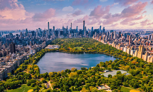 Central park aerial view in manhattan, new york.