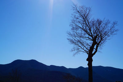 Scenic view of mountains against clear sky