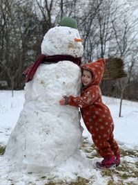 Close-up of snowman