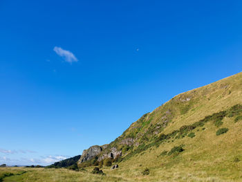 Scenic view of landscape against blue sky