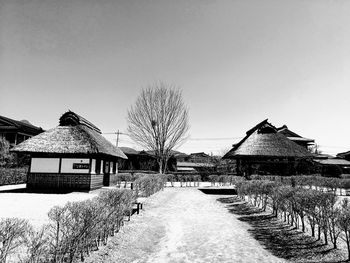 Houses against clear sky