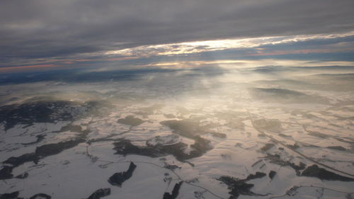 High angle view of cloudscape during sunset