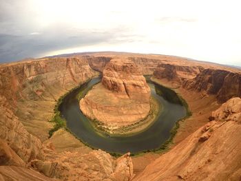 High angle view of horseshoe bend