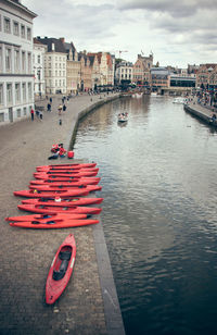 View of canal in city