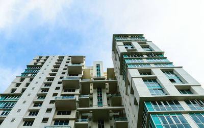 Low angle view of modern building against sky