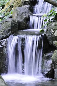 Scenic view of waterfall