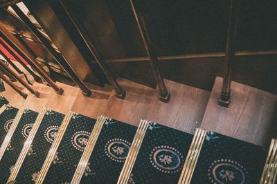 High angle view of piano keys