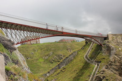 View of bridge over road against sky