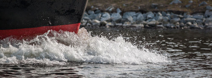 Water splashing on shore