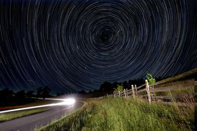 Star trails and firefly trails