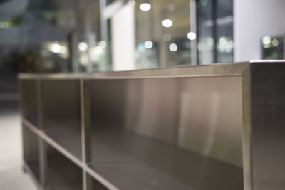 Close-up of illuminated lights on table