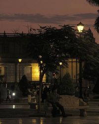 Street light in city at night