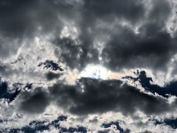 Low angle view of storm clouds in sky