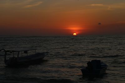 Scenic view of sunset over sea